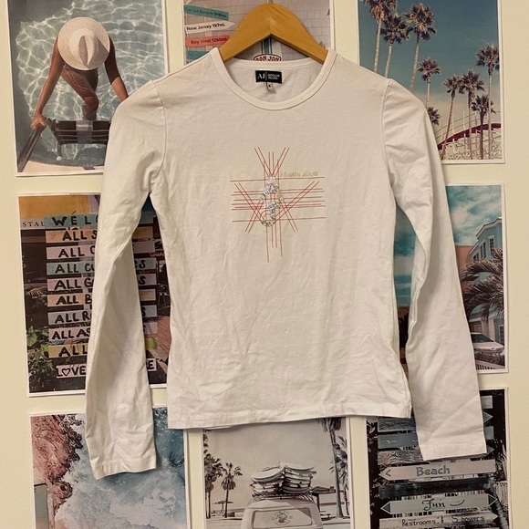 armani jeans t shirt white